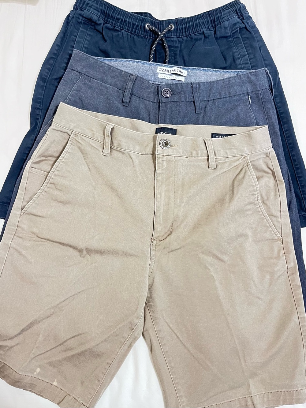 Cargo Shorts Navy, Dark Gray and Khaki